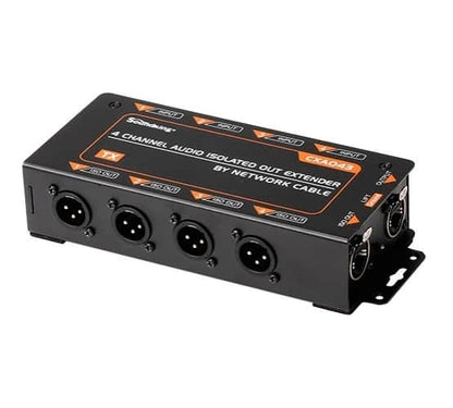 Ethercon snake CatBox 4-channel audio isolated extender via Cat5 Cat6 cable