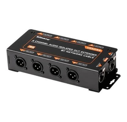 Ethercon snake CatBox 4-channel audio isolated extender via Cat5 Cat6 cable