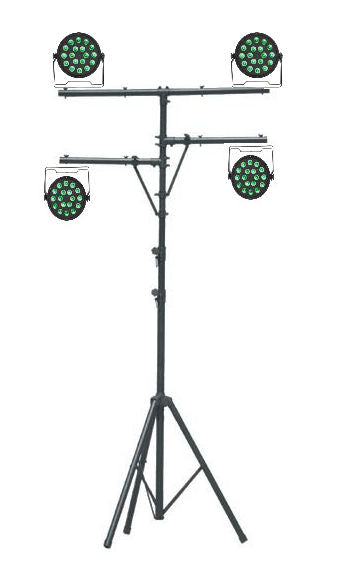 4x CR Lite Slim Par 56 LED Par Light 1W RGB Tri Colour + DA009 3M STAND