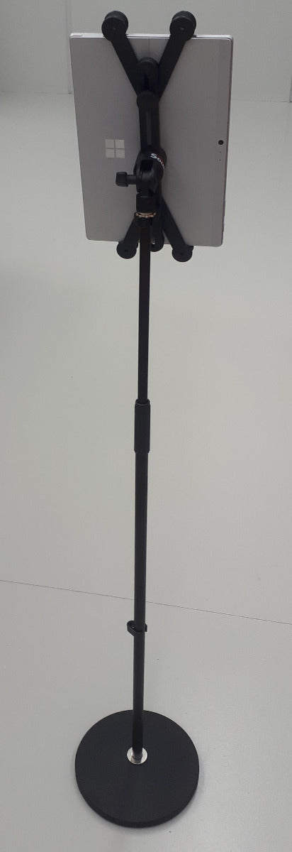 Tall round base stand with universal iPad holder