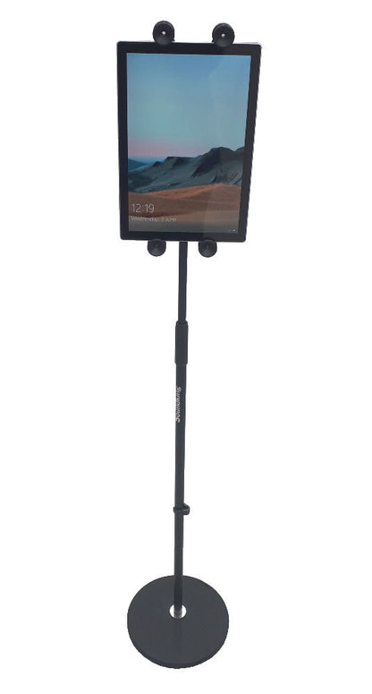Tall round base stand with universal iPad holder