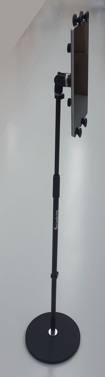 Tall round base stand with universal iPad holder