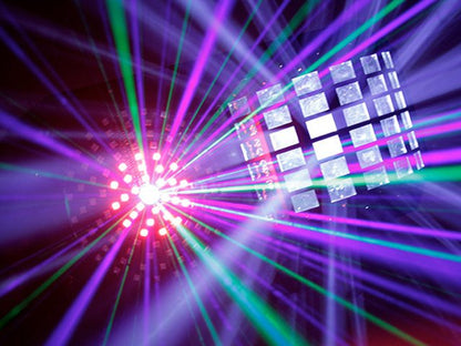EVENT LIGHTING DERBY3 - 3-in-1 Lighting Effect: Derby, LED Strobe and flood light and RGB Laser