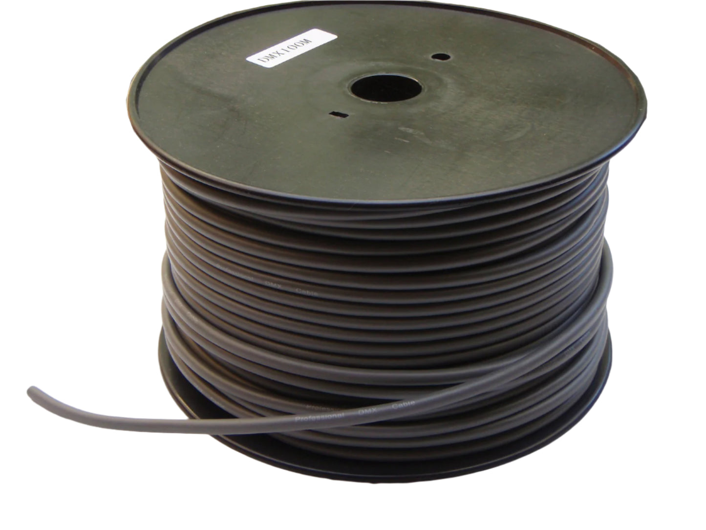 DMX cable - 100m roll, 2 core + earth - Black