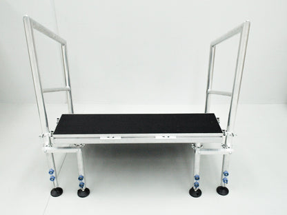 3-STEP ADJUSTABLE, FOLDING STAIRS FOR STAGE 600-800MM HIGH WITH HANDRAILS