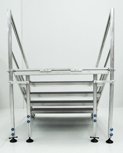 5-step stairs for stage 1000-1200mm high x1220mm wide with handrails