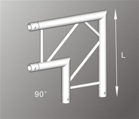 Alutruss ALU22305B 290mm aluminium flat truss 90deg corner
