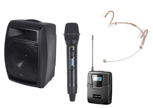 PR Helix HX-158X 150W battery portable PA dual wireless mics + Bluetooth module