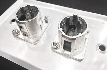 Stainless Steel Wall Plate DUEL XLR sockets Female
