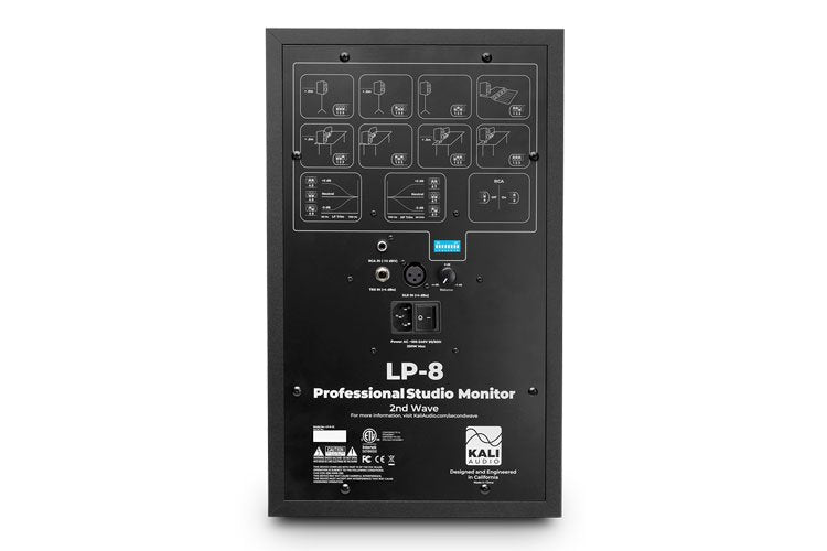 KALI AUDIO LP-8 2ND WAVE 8" 2-WAY ACTIVE STUDIO MONITOR PAIR BLACK + TABLE TOP STANDS DF146