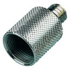 Mic stand thread adapter. 5/8in female to 3/8in male - Chrome