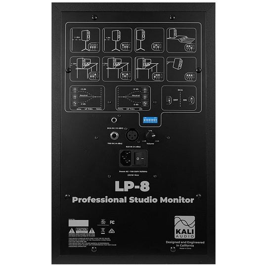 KALI AUDIO LP-8 2nd Wave 8" 2-WAY ACTIVE STUDIO MONITOR PAIR BLACK  WITH DB039 FLOOR STANDS