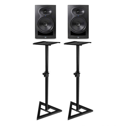 KALI AUDIO LP-8 2nd Wave 8" 2-WAY ACTIVE STUDIO MONITOR PAIR BLACK  WITH DB039 FLOOR STANDS
