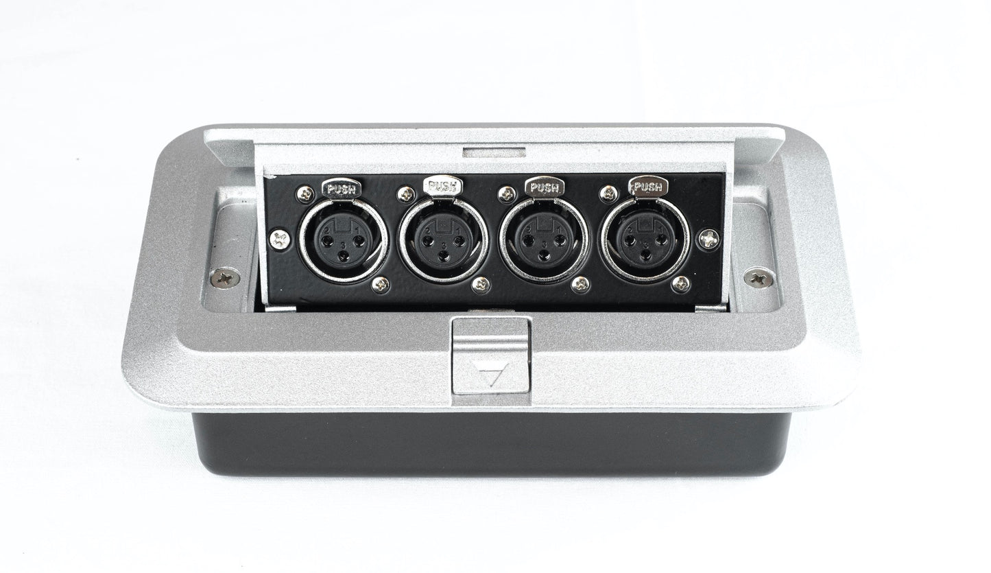 Floor Box with 4x XLR Female Connectors