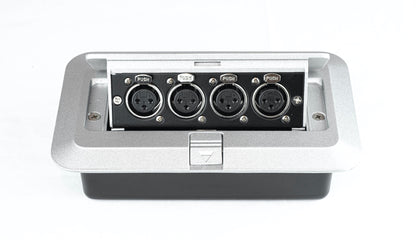 Floor Box with 4x XLR Female Connectors