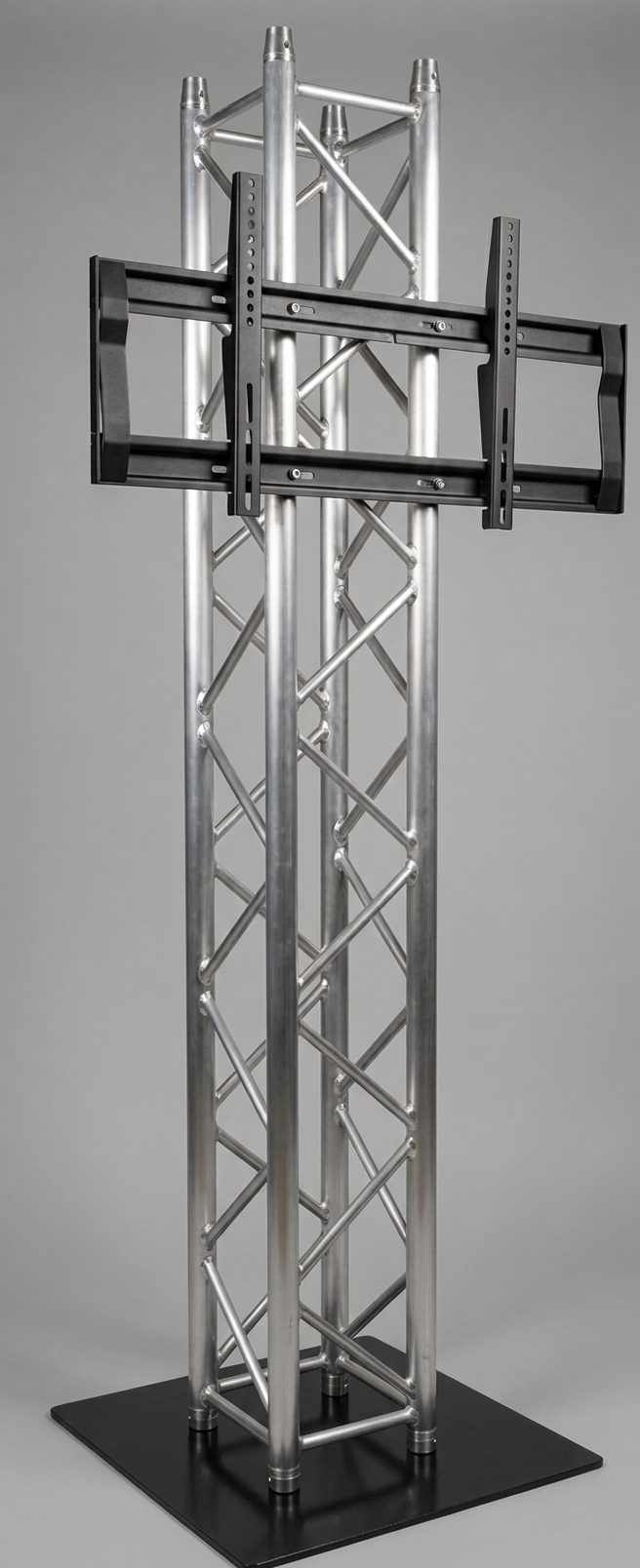 2m Box truss TV  Screen Stand package with TV bracket & BLACK 600mm base plate