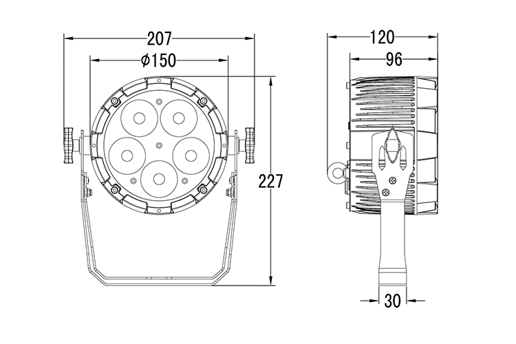 Event Lighting PAR5H (replacement for PAR5x12) - 5x12W RGBWAU Pro PAR