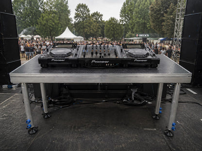 DJ TABLE/ Portable stage panel 61cmx 122cm size, 60cm to 100cm high legs