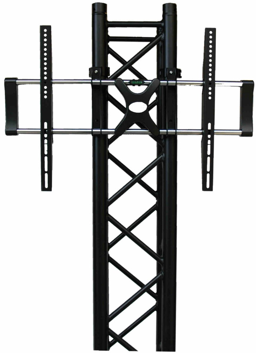 Box truss Black 2m TV / PLASMA Screen Stand package with TV bracket, with 600mm base plate