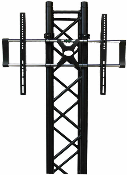Box truss Black 2m TV / PLASMA Screen Stand package with TV bracket, with 600mm base plate
