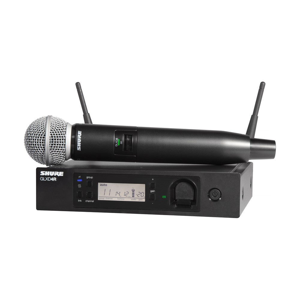SHURE GLXD24R+ SM58 WIRELESS DIGITAL HANDHELD SYSTEM: 2.4GHZ and 5.8GHz - Rack mountable