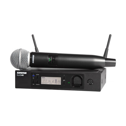 SHURE GLXD24R+ SM58 WIRELESS DIGITAL HANDHELD SYSTEM: 2.4GHZ and 5.8GHz - Rack mountable