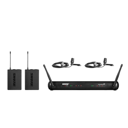SHURE SVX188CVL dual wireless lapel system + 2x PT20X earset microphones
