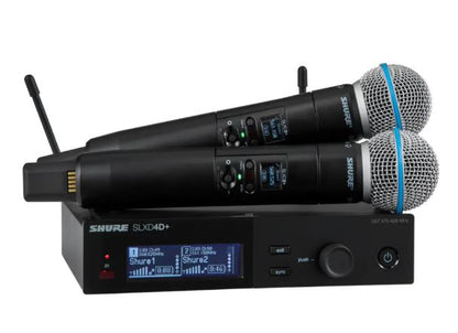 Shure SLXD+ Dual Wireless System with 2 SLXD2/B58 Beta58 Handheld Transmitters