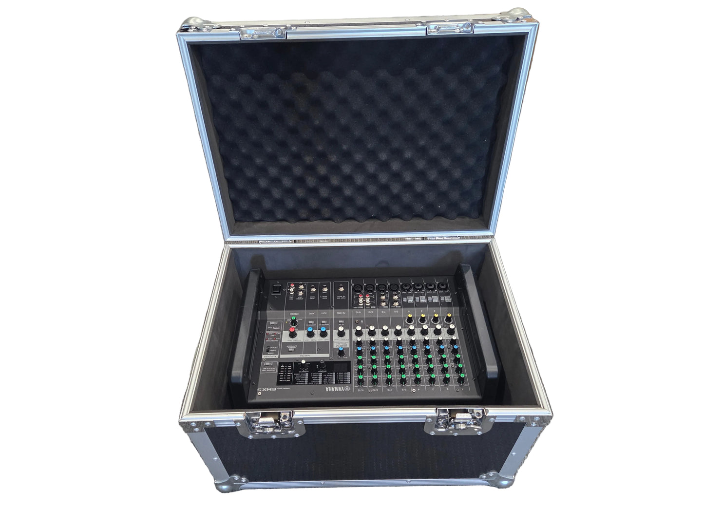 YAMAHA EMX5 WITH FLIGHT CASE 12 CHANNEL POWERED MIXER