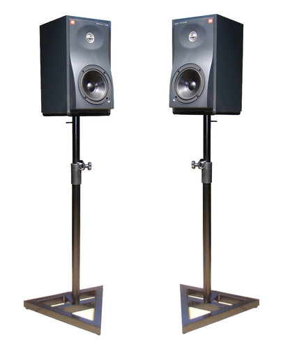 2X SOUNDKING DB039B STEEL STUDIO MONITOR STANDS + ISOLATION PADS