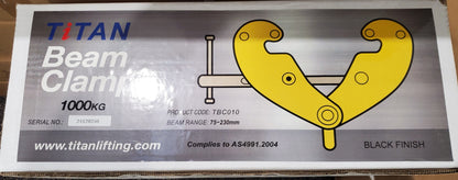 Black girder clamp Titan 1T 1 tonne / I-beam anchor