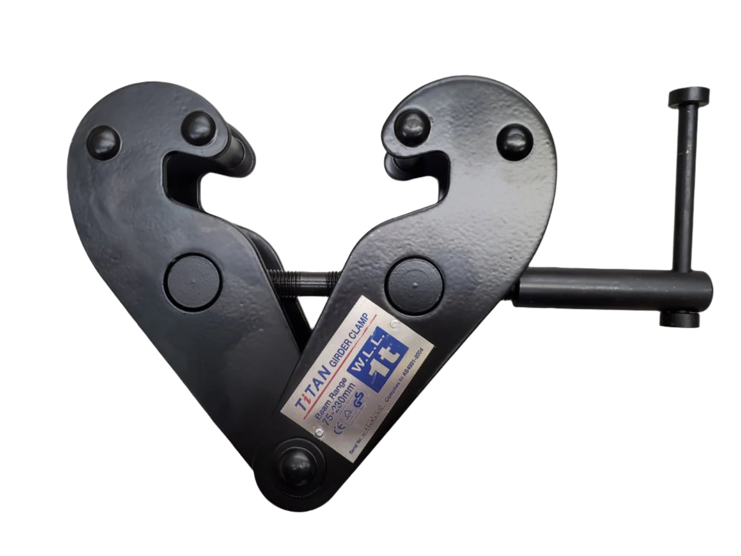 Black girder clamp Titan 1T 1 tonne / I-beam anchor