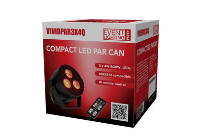 EVENT LIGHTING VIVIDPAR3X4Q - 3X 4W RGBW MINI PAR