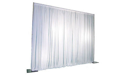 White 4m drop x 5m width velveteen drape - 200GSM