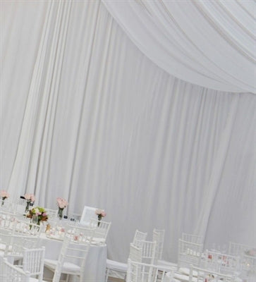 White 4m drop x 5m width velveteen drape - 200GSM