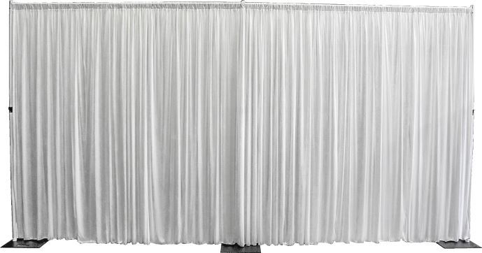 White silk drape 3m drop x 6m wide