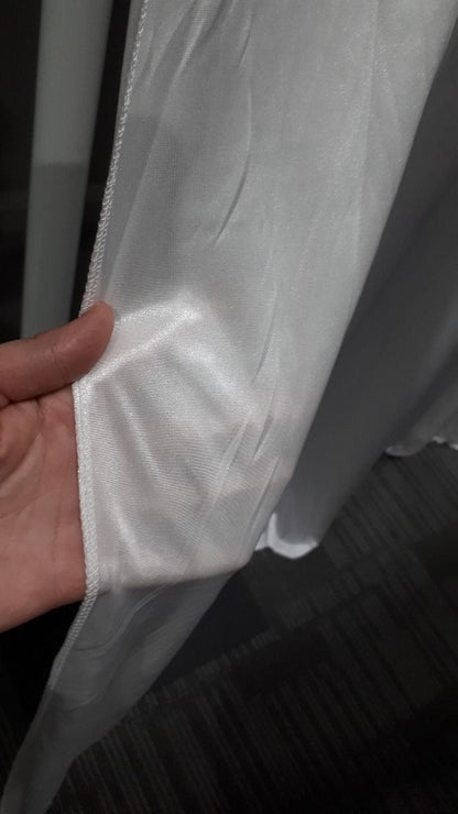 White silk drape 3m drop x 6m wide