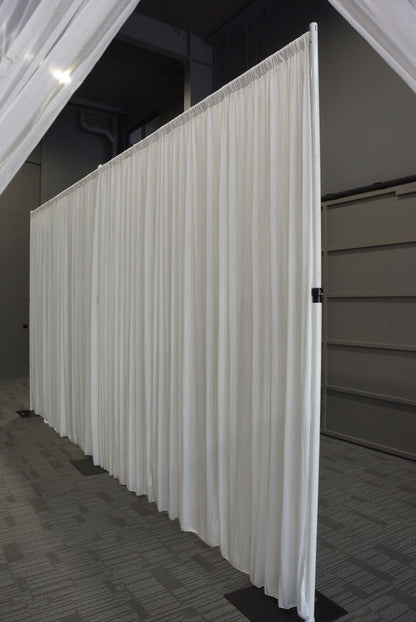 White silk drape 3m drop x 6m wide