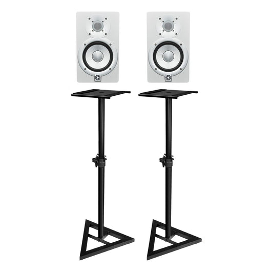 YAMAHA HS7W 6.5" ACTIVE STUDIO MONITORS WHITE (PAIR) - With MONITOR STANDS