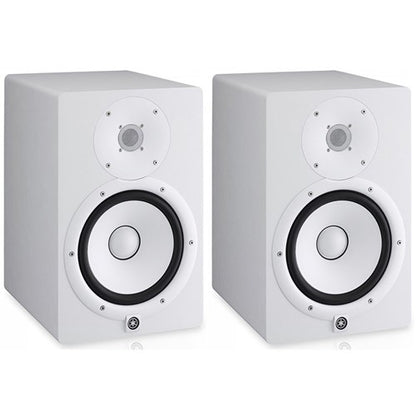 YAMAHA HS8W 8" ACTIVE STUDIO MONITORS WHITE (PAIR) With MONITOR STANDS