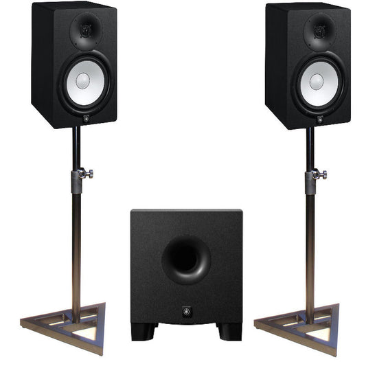 YAMAHA HS7 6.5" ACTIVE STUDIO MONITORS WITH HS8S SUBWOOFER - FREE MONITOR STANDS